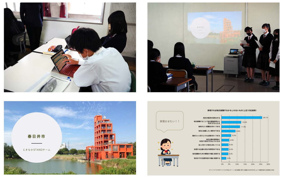 D-Agree demonstration experiment started in high school class.Online discussion about the charm of the city and U-turn ideas at Aichi Prefectural High School.